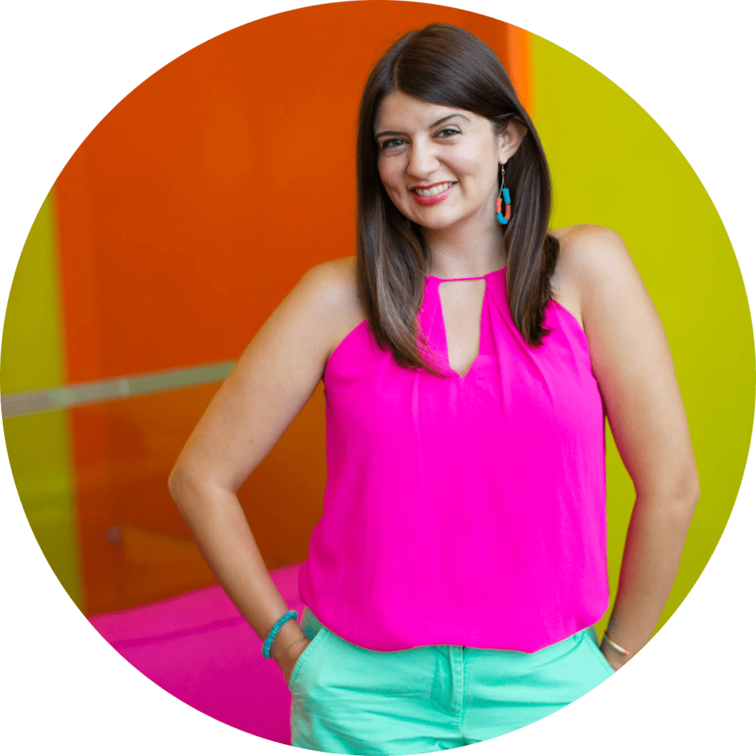 Woman wearing bright colors